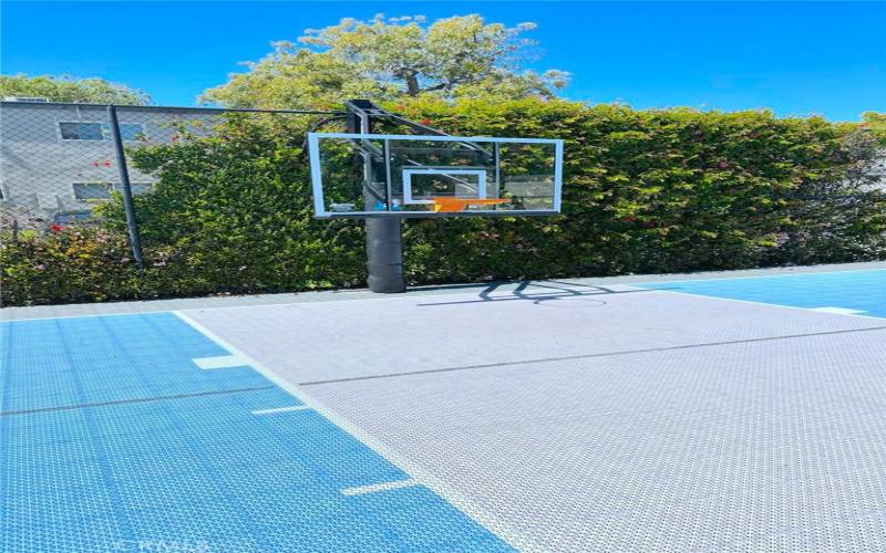 Bring your basketball to the sports court area