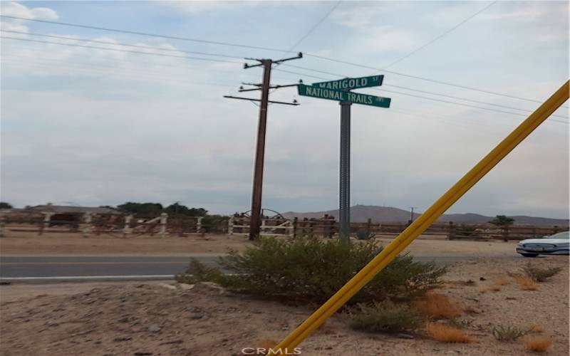 view of the street signs at the southwest corner of Marigold and Hwy 66