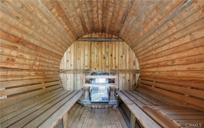 Interior of the dry sauna
