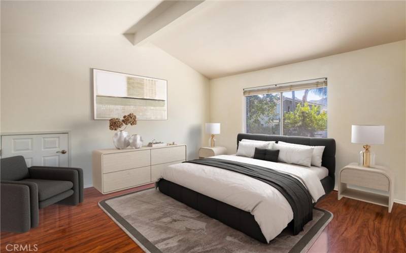 Master bedroom with virtual staging