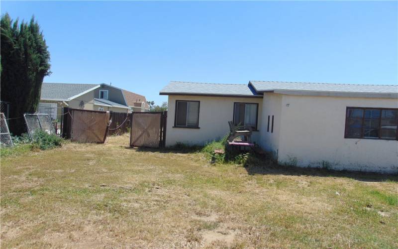 double gates for entrance to back yard.