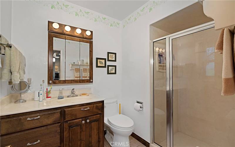 Main bathroom has an updated walk in shower.