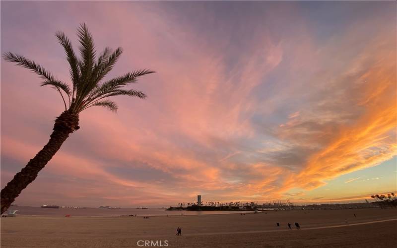 Sunset beach view