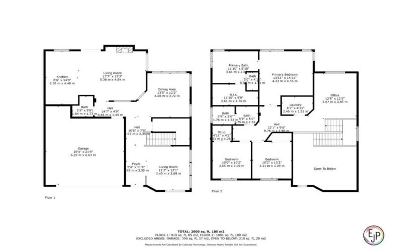 side by side floor plan upper and lower level