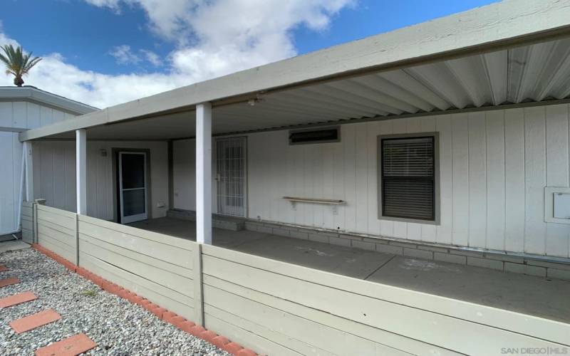 Covered patio area.