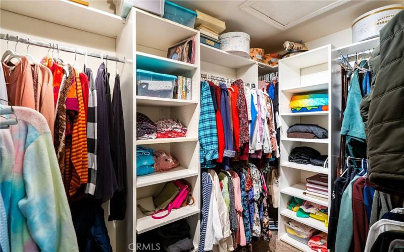 Walk-in closet with custom closet organization system