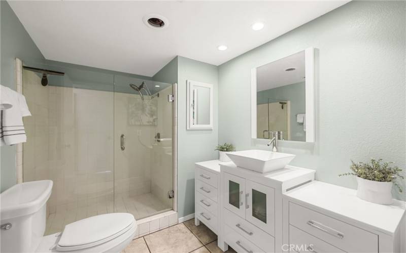 remodeled bath with walk in shower