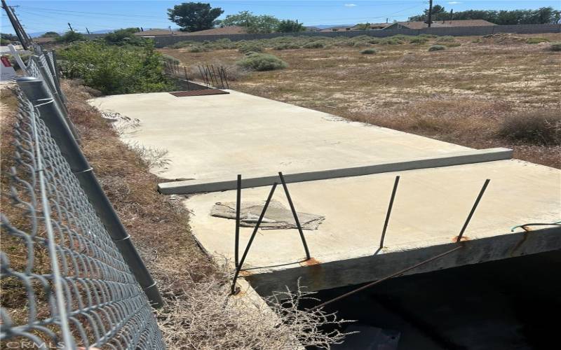 One of the driveway entries to property.