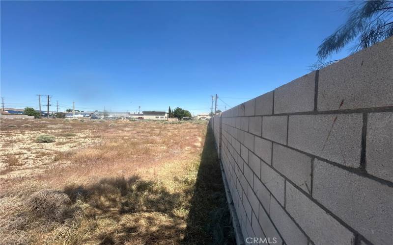 Block Wall on Left side from back of property