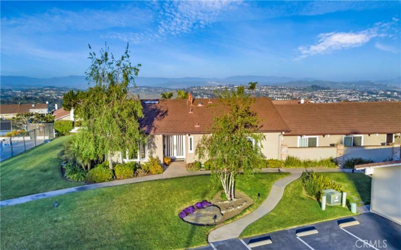 Aerial view of the  house.