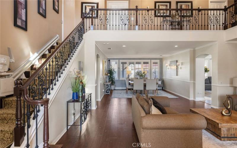Open Floorplan with new wrought iron stair rails
