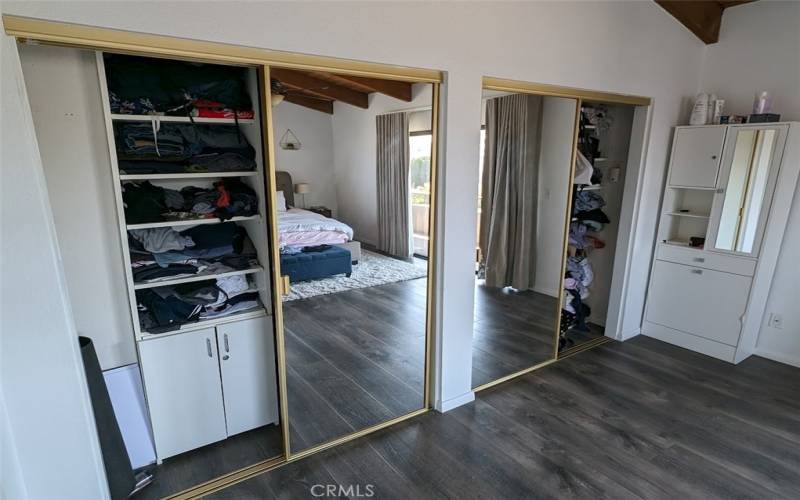 Double closets in primary bedroom
