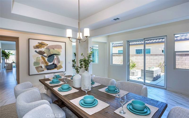 Dining Room w/ opening to Outdoor Courtyard