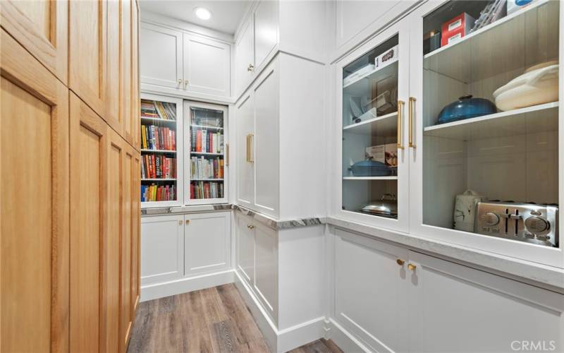 Custom pantry with floor to ceiling spice rack