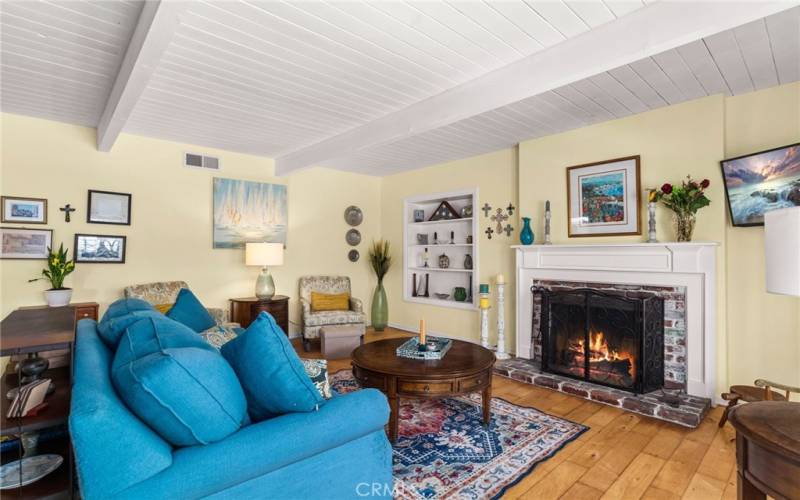 Belmont Shore charm with fireplace, flooring and ceilings