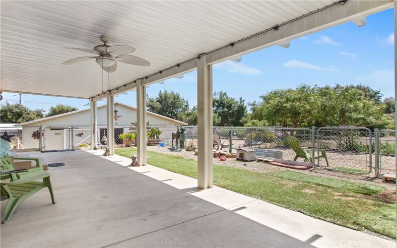 Covered Porch and gated yard at Home #2