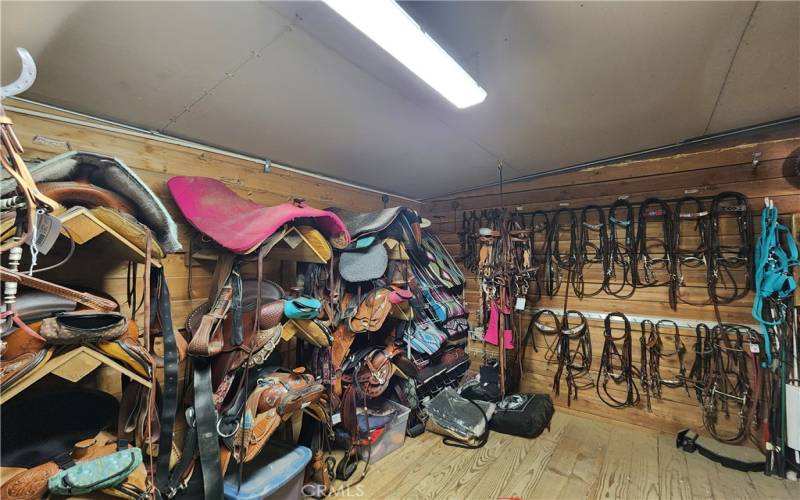 Tack room with saddle & Bridle storage racks