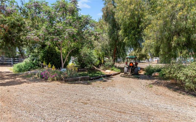 Beautiful grounds with mature trees and drought resistant landscaping