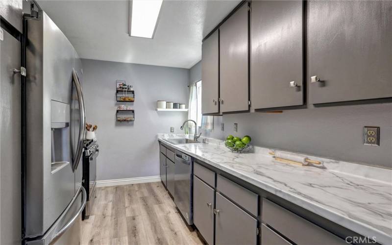 Galley Kitchen with updated countertops