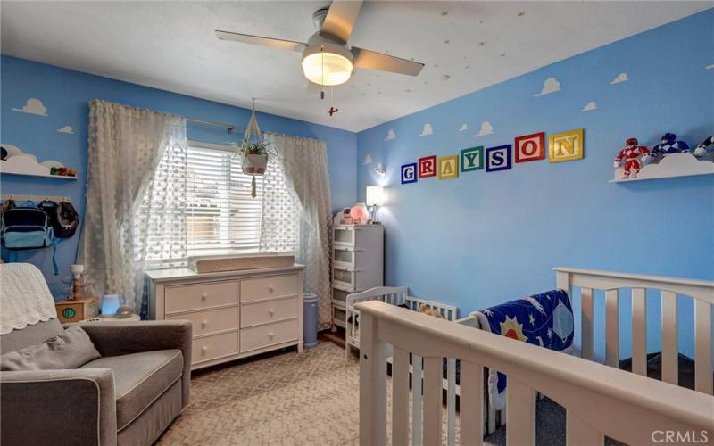 Nice size secondary bedroom with ceiling fan