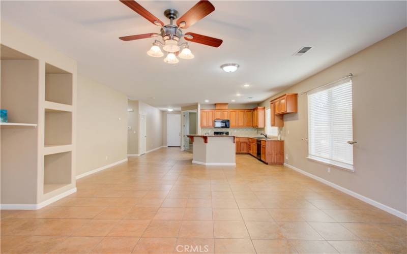 great room and kitchen from back door