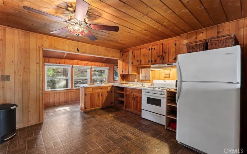 Kitchen across from dining area