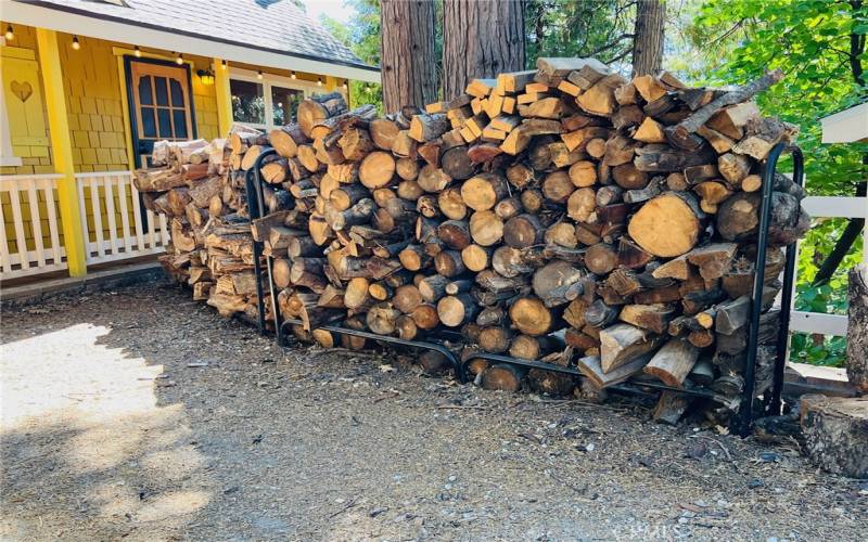 Winter stockpile of wood