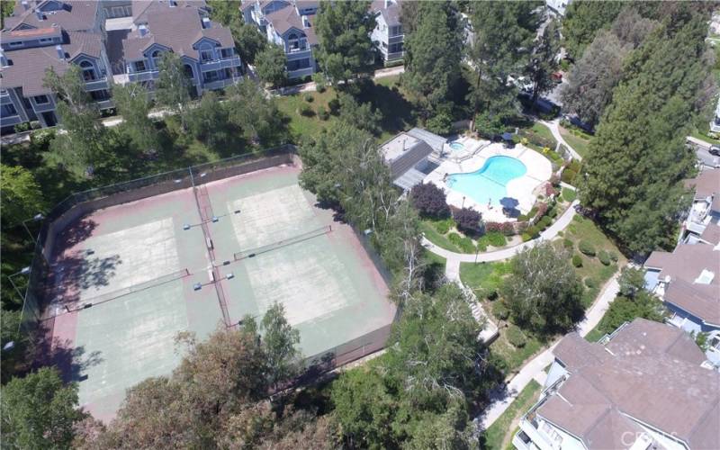Aerial Tennis and Pool
