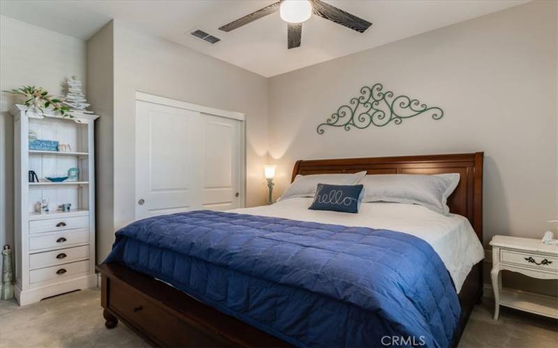 Guest Bedroom Ceiling Fan, Lush Carpet