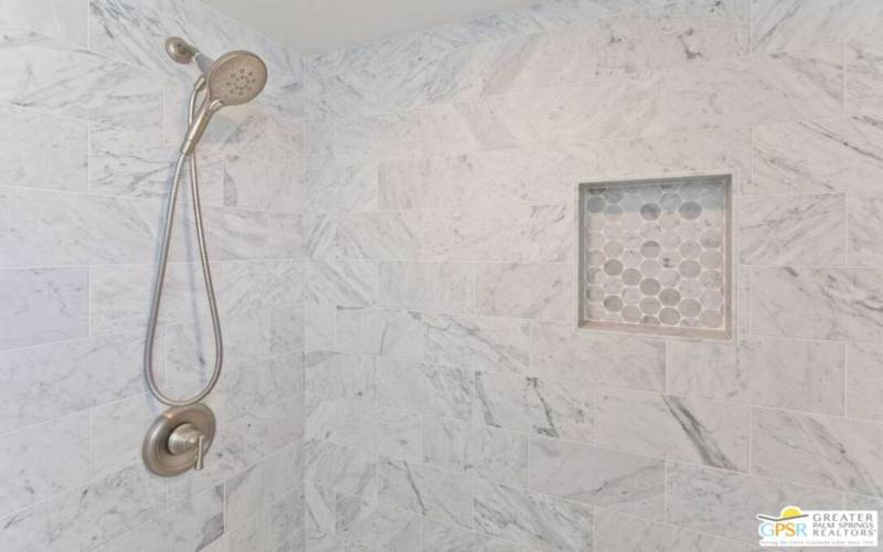 Gleaming Marble Tile Shower