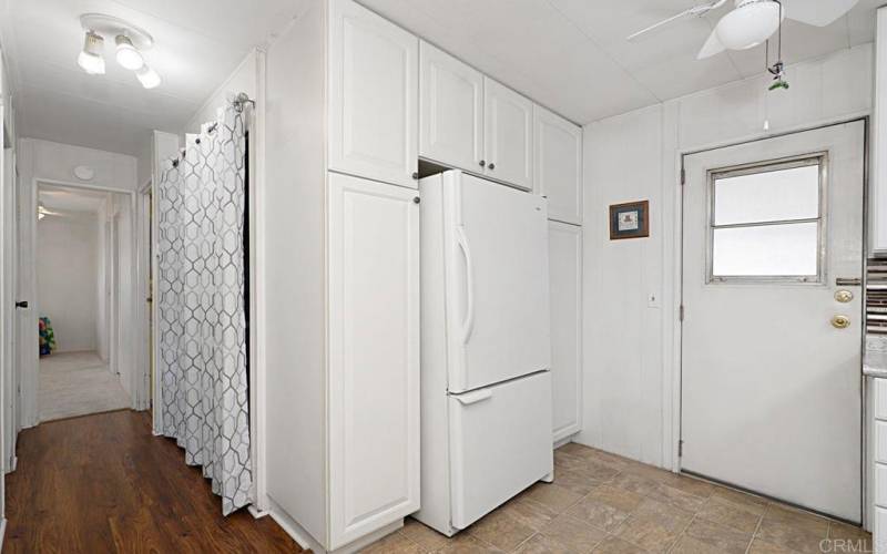 Hallway and back door from kitchen view