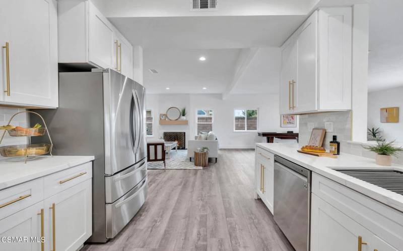 Kitchen opens to Family Room