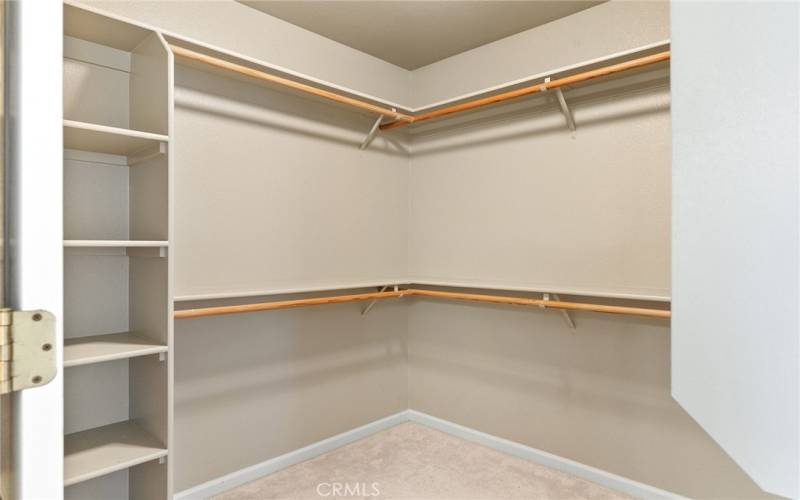 Main bedroom walk in closet