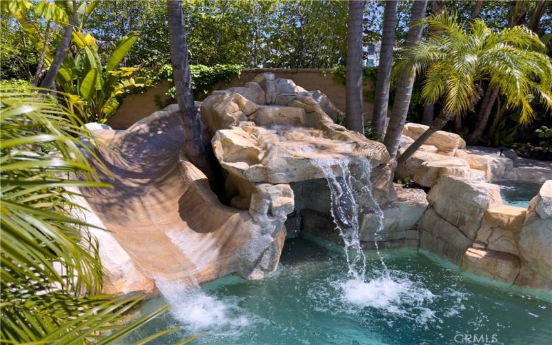 Backyard's Pool, with Waterfall and Slide