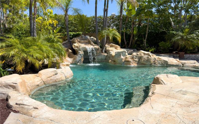 Backyard's Pool, with Waterfall and Slide