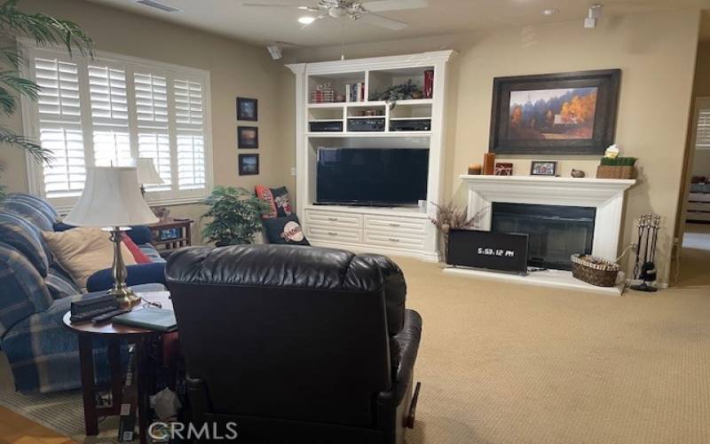 Fireplace and built-in entertainment center