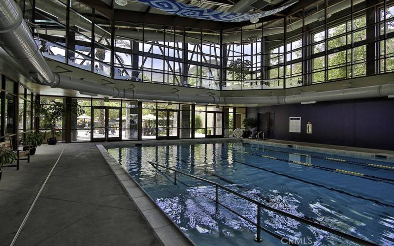 Large Indoor Pool with indoor Walking Track above