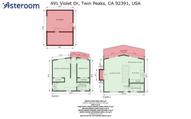 Asteroom Floorplan and Measurements