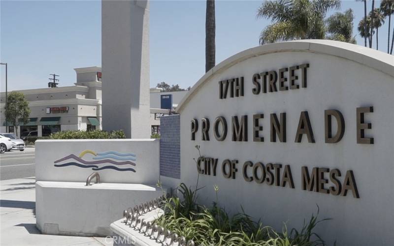 17th street promenade where many grocery stores, restaurants, and shopping centers are located!

