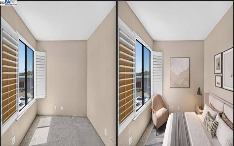 2nd Bedroom Before & After Visual Effects Added