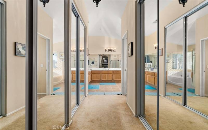 Primary Suite- Dual Mirrored Walk-in Closets