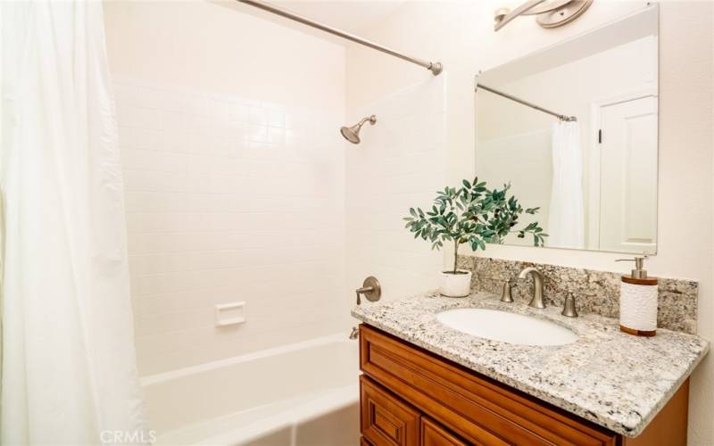 Downstair guest bathroom features bathtub/shower!