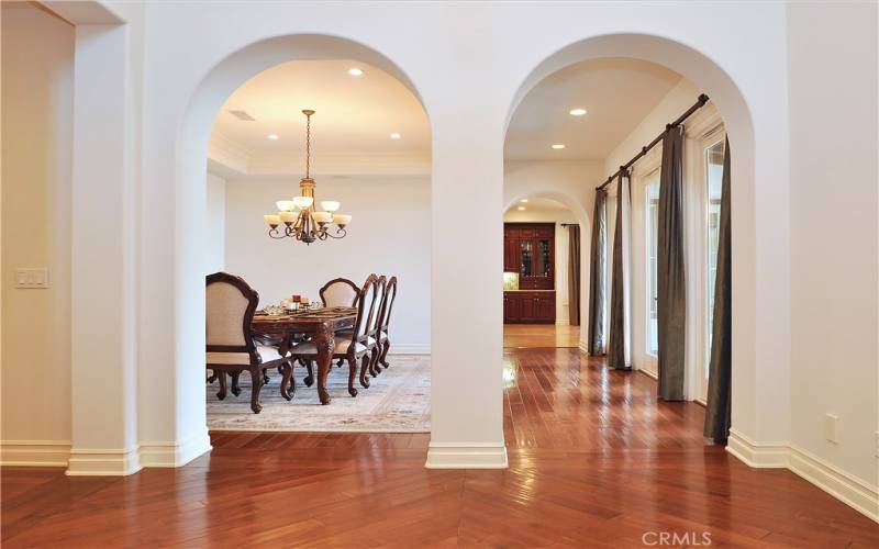 Archway to formal dining area