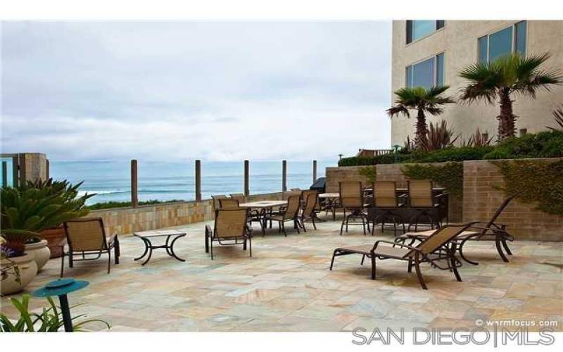 Spacious private terrace with gorgeous ocean views.