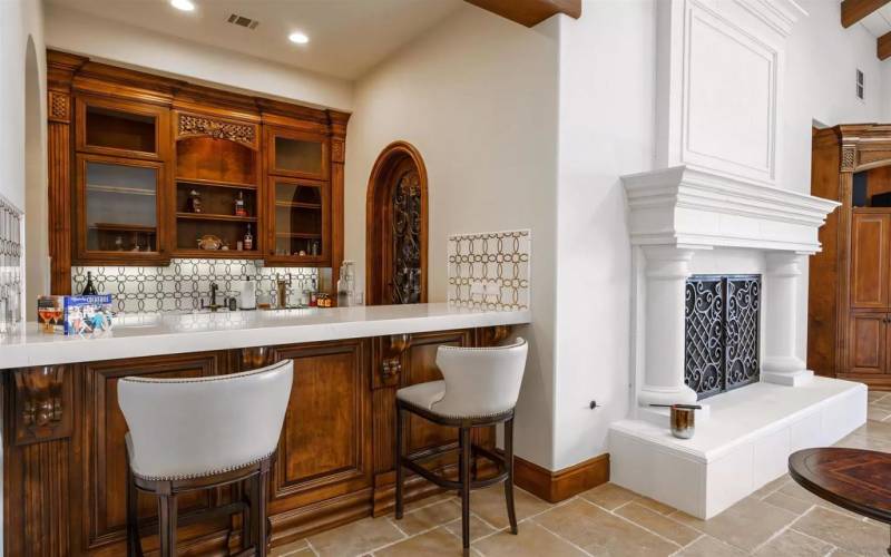 Gorgeous updated wet bar and temperature controlled wine bar