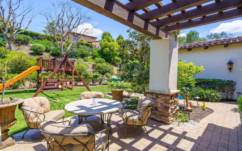 Nice covered patio over looking yard