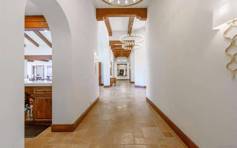 Spacious entry foyer and large hallways