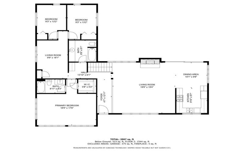 Floorplan of the main floor. Measurements are approximate.