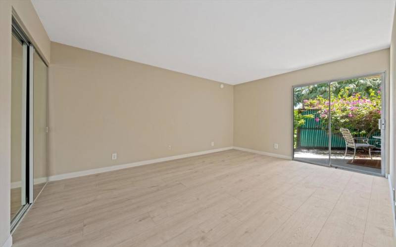 Bedroom W/Glass slider to patio