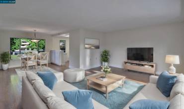Living Room/Dining Area with virtual staging